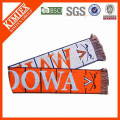 2015 wholesale acrylic knit woven soccer fan scarf